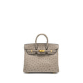 HERMES BIRKIN 25 OSTRICH GRIS TOURTERELLE GHW