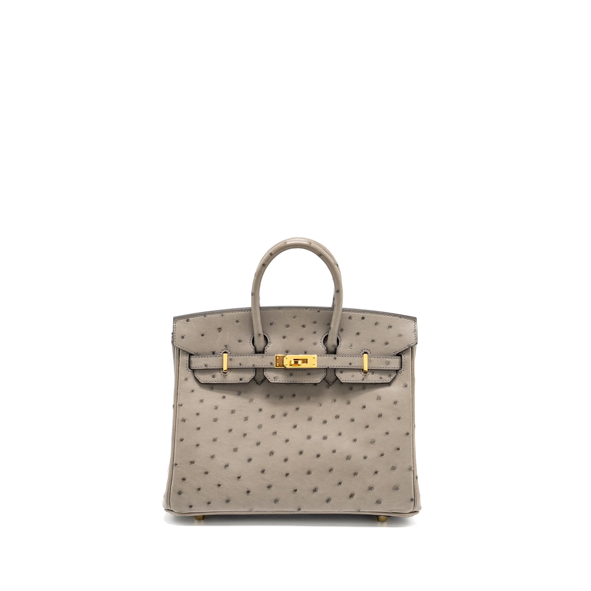 HERMES BIRKIN 25 OSTRICH GRIS TOURTERELLE GHW