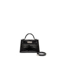 HERMES MINI KELLY II SHINY ALLIGATOR MISSISSIPPIENSIS BLACK SHW