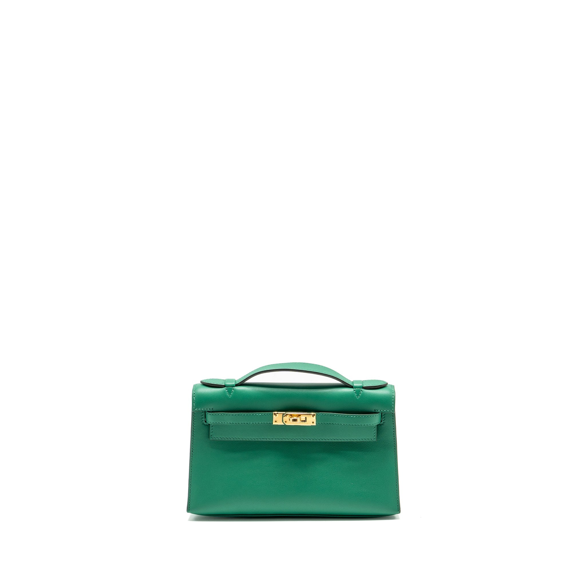 HERMES KELLY POCHETTE SWIFT VERT VERTIGO GHW