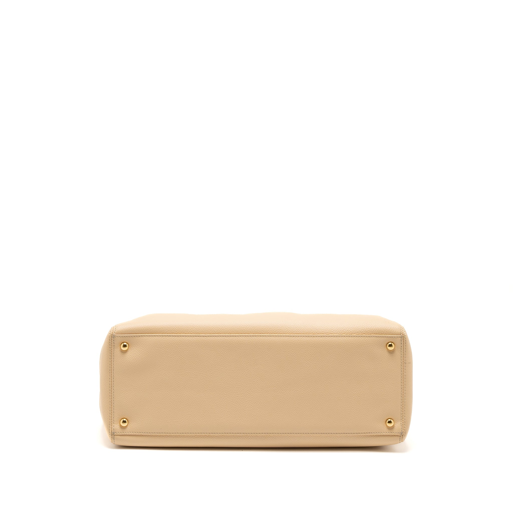 CHANEL CERF TOTE BAG GRAINED CALFSKIN BEIGE GHW
