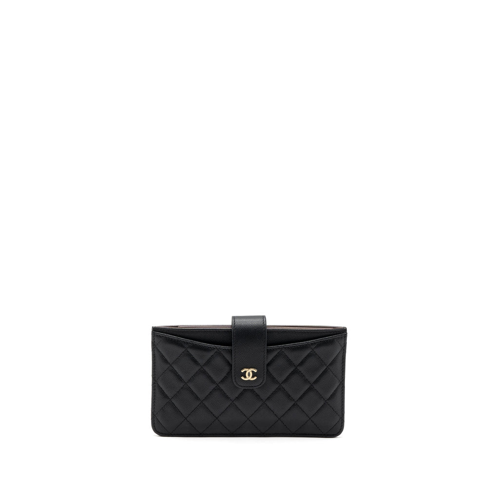 CHANEL CLUTCH WALLET CAVIAR BLACK LGHW