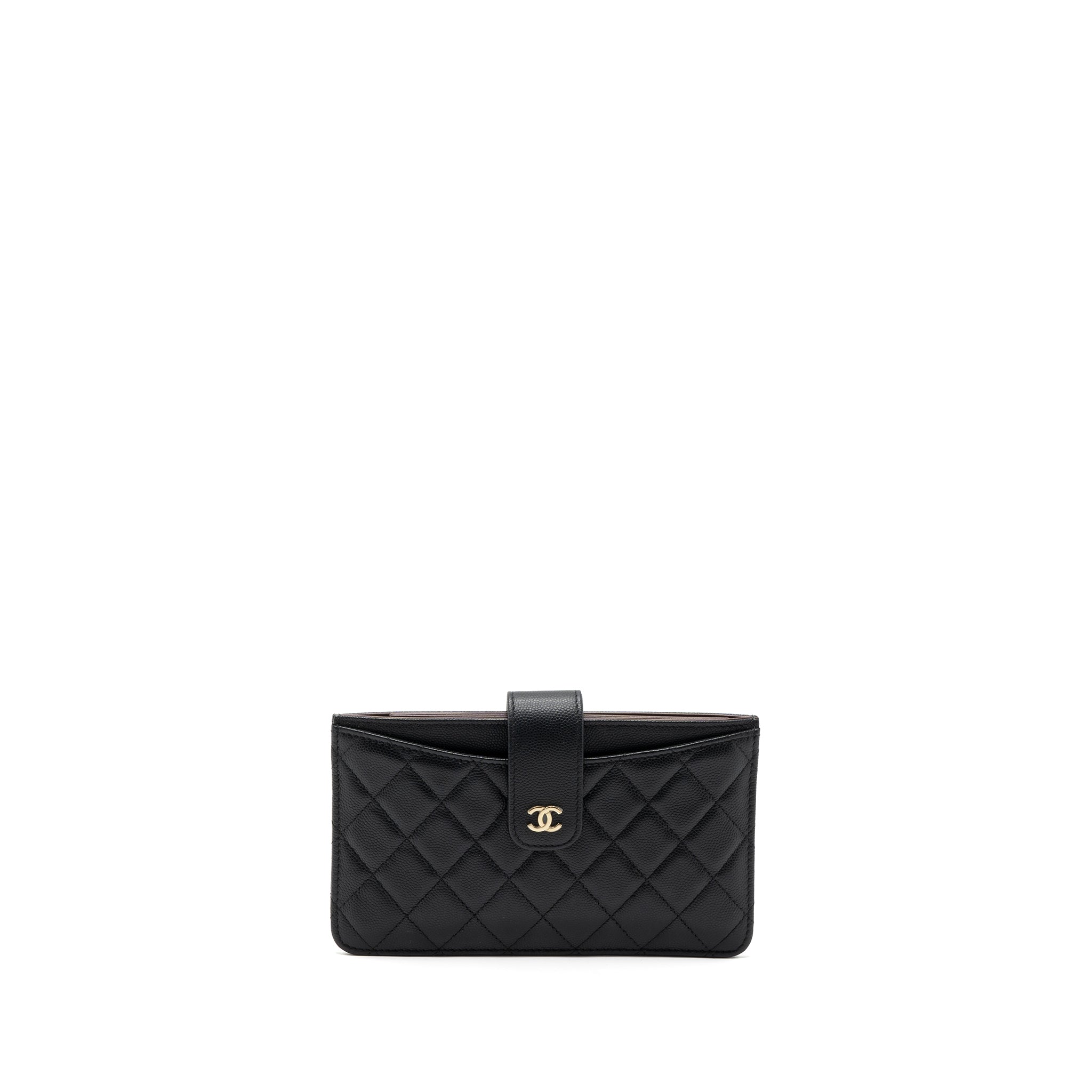 CHANEL CLUTCH WALLET CAVIAR BLACK LGHW