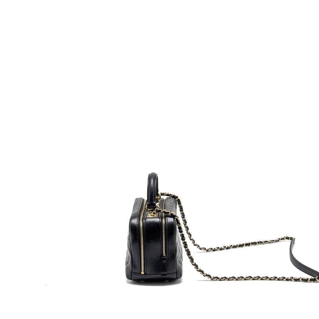 CHANEL TRENDY CC TOP HANDLE VANITY BAG LAMBSKIN BLACK GHW
