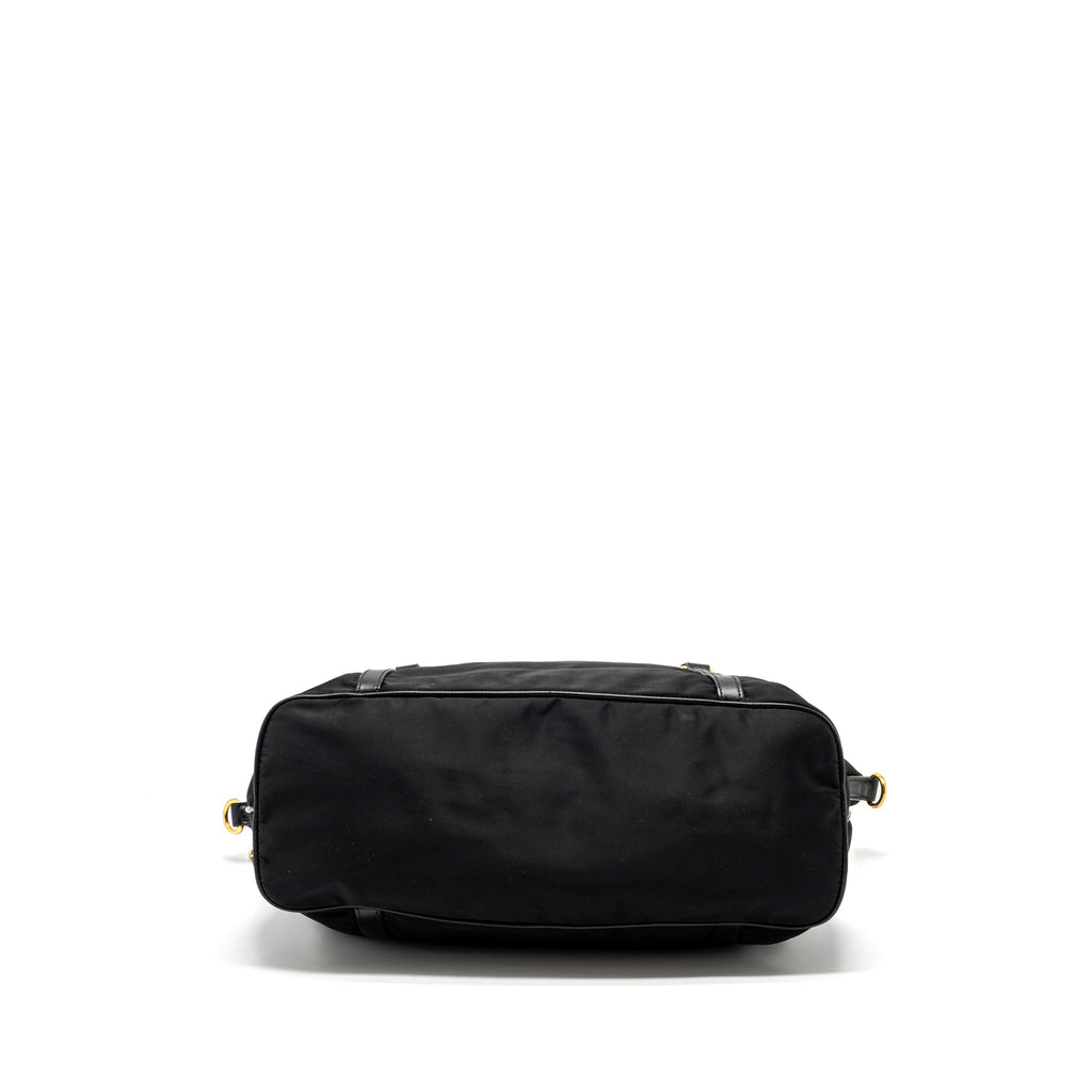 PRADA ZIP NYLON BAG BLACK GHW