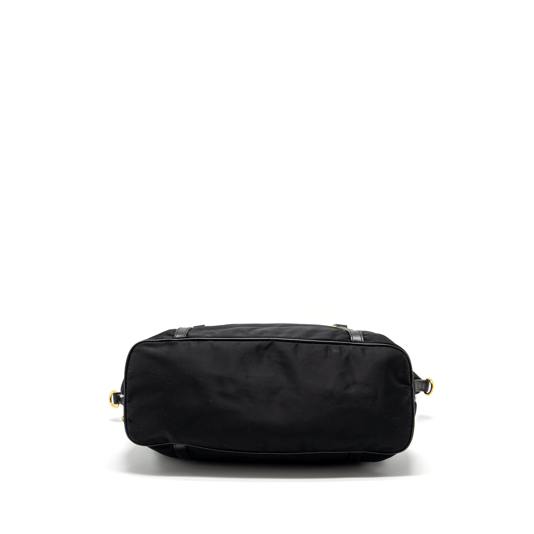 PRADA ZIP NYLON BAG BLACK GHW