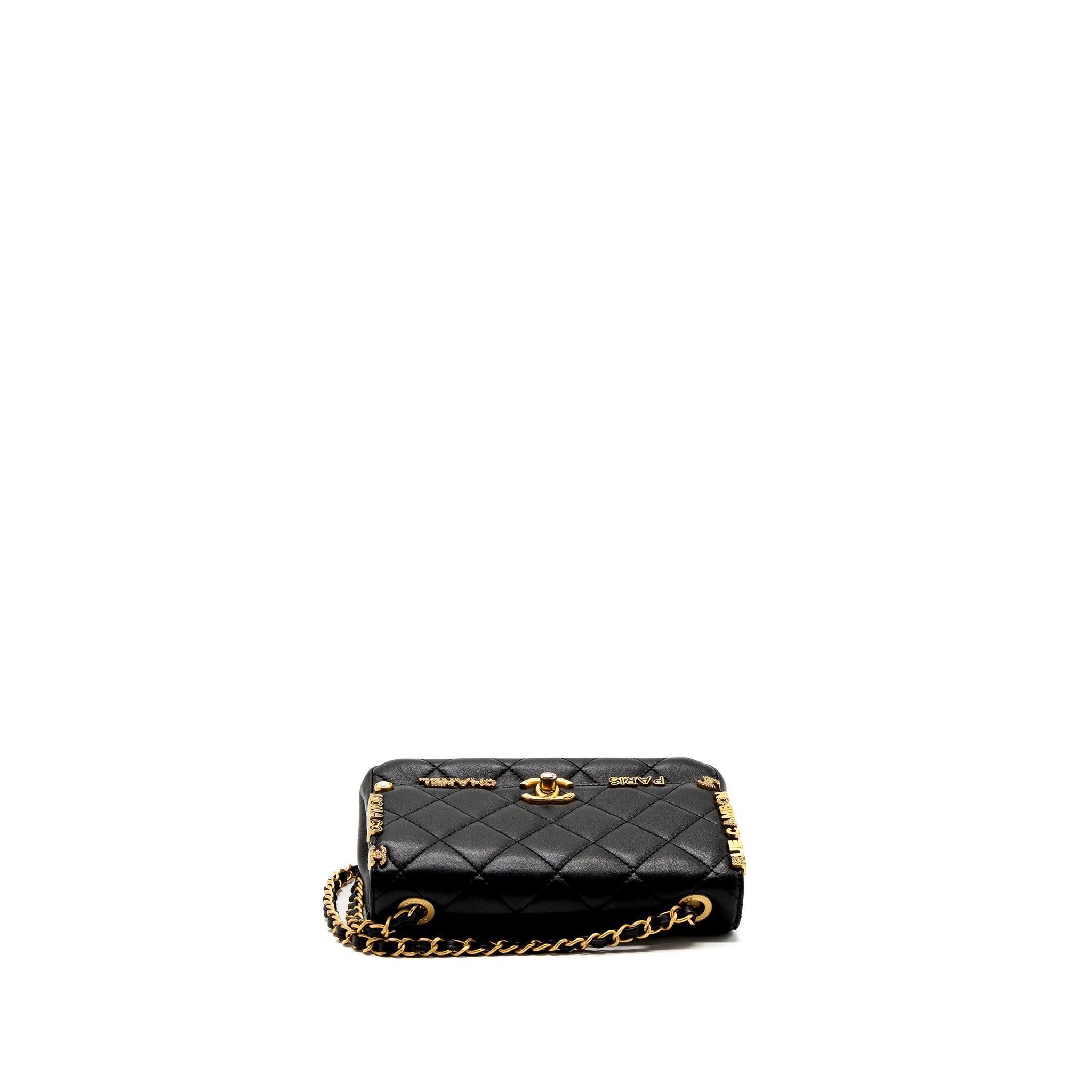CHANEL LIMITED EDITION QUILTED FLAP BAG LAMBSKIN BLACK GHW (MICROCHIP)