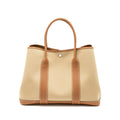 HERMES GARDEN PARTY 36 CANVAS/LEATHER TRENCH/GOLD SHW