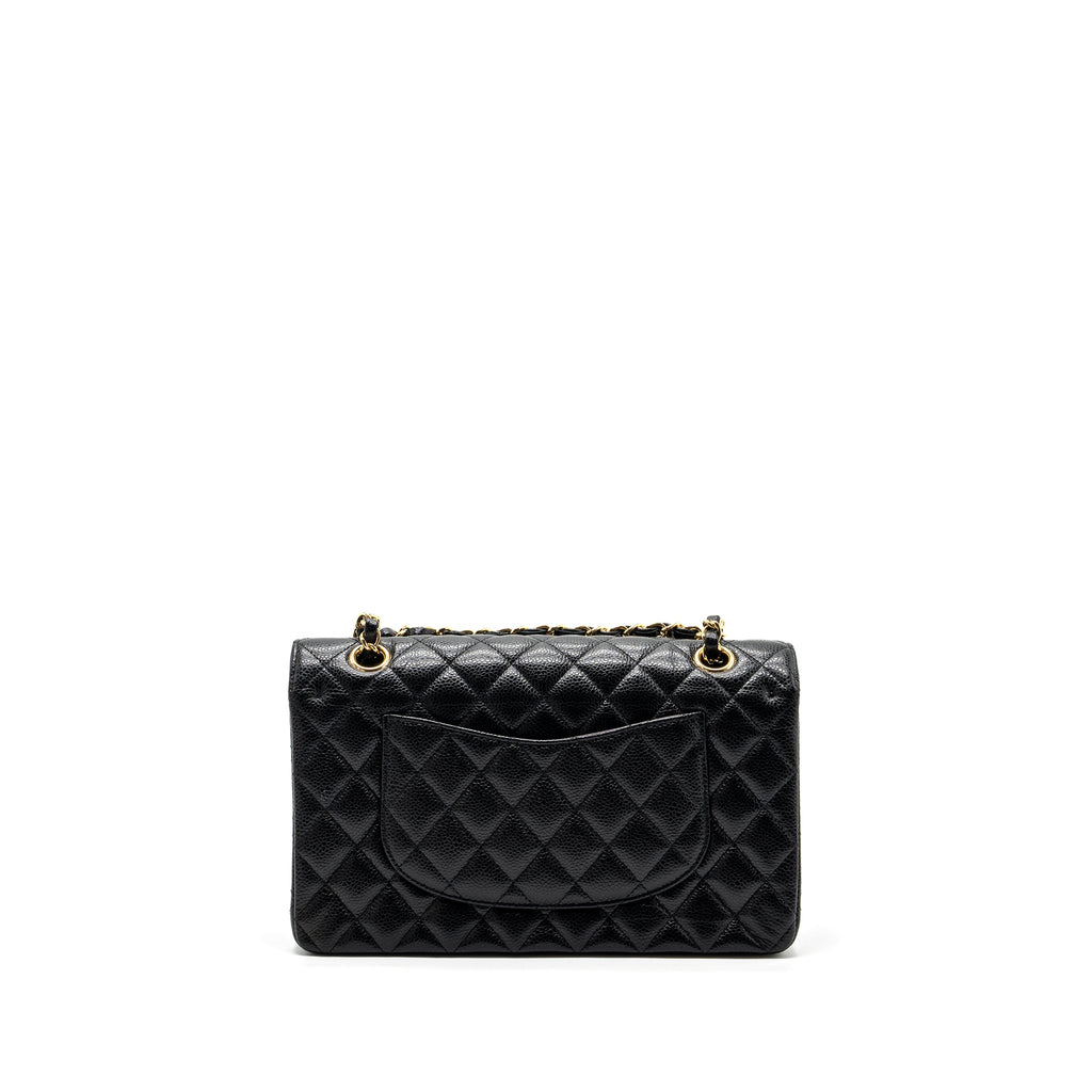 CHANEL MEDIUM CLASSIC DOUBLE FLAP BAG CAVIAR BLACK GHW