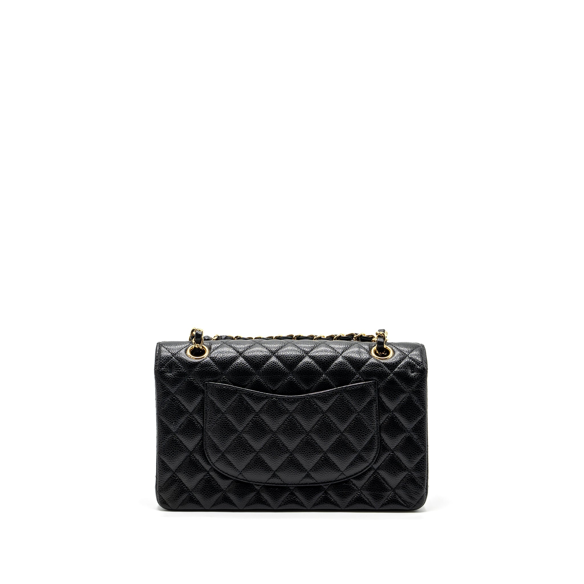 CHANEL MEDIUM CLASSIC DOUBLE FLAP BAG CAVIAR BLACK GHW
