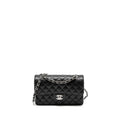 CHANEL SMALL CLASSIC DOUBLE FLAP BAG CAVIAR BLACK SHW (MICROCHIP)