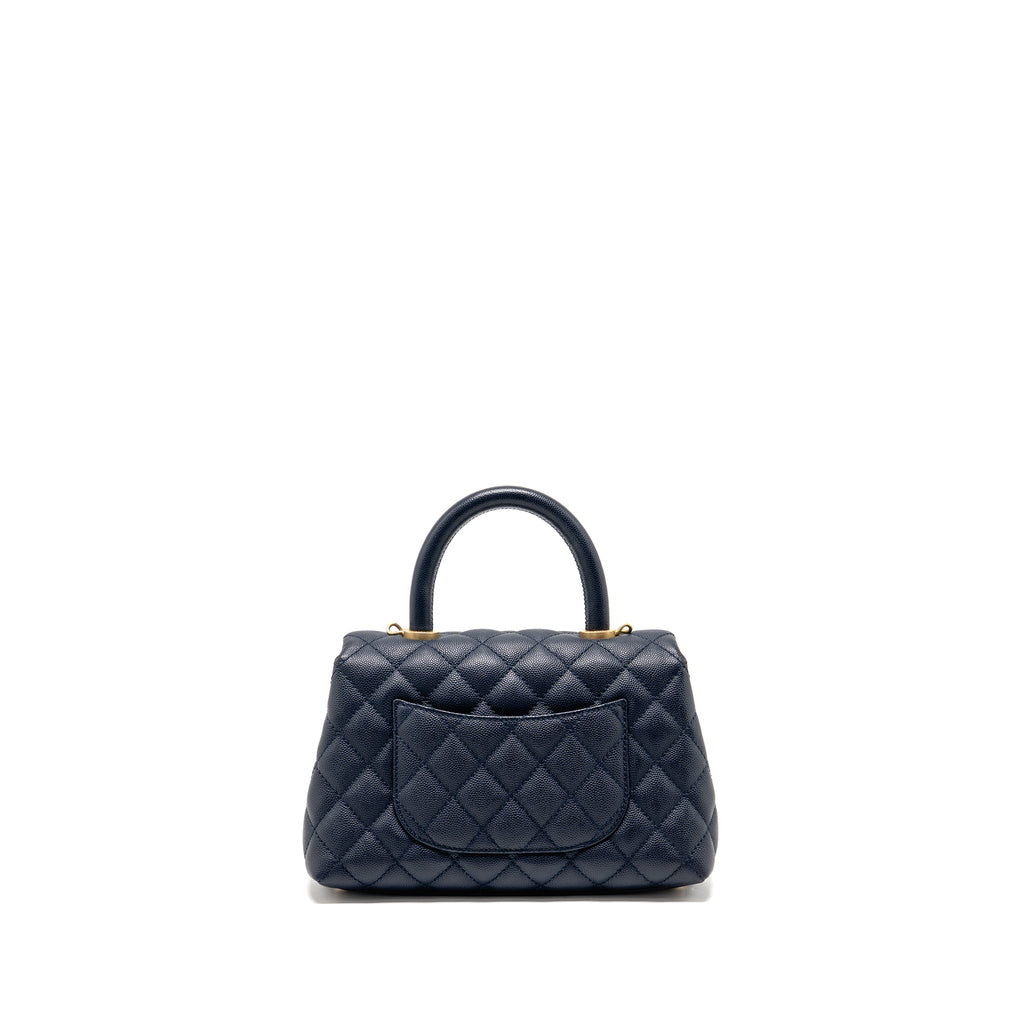 CHANEL SMALL COCO HANDLE CAVIAR NAVY GHW