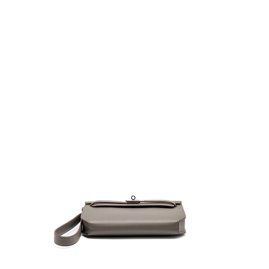HERMES POCHETTE KELLY DEPECHES 25 EVERCOLOR 8F GRIS ETAIN SHW
