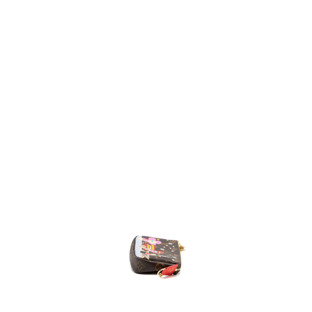 LOUIS VUITTON MINI POCHETTE ACCESSORIES 2021 XMAS LONDON LIMITED EDITION MULTICOLOUR GHW