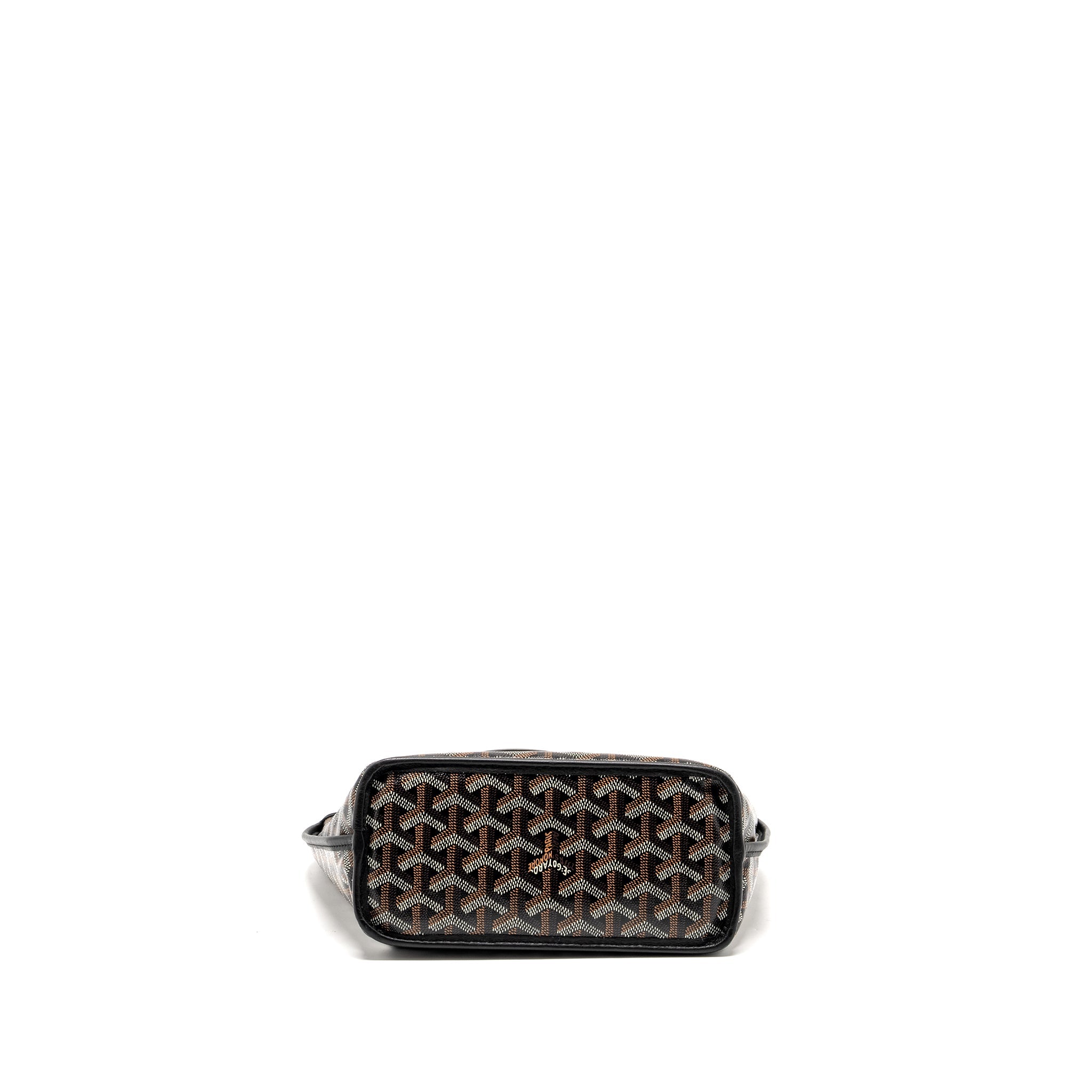 GOYARD MINI ANJOU TOTE GOYARDINE CANVAS / CALFSKIN BLACK SHW