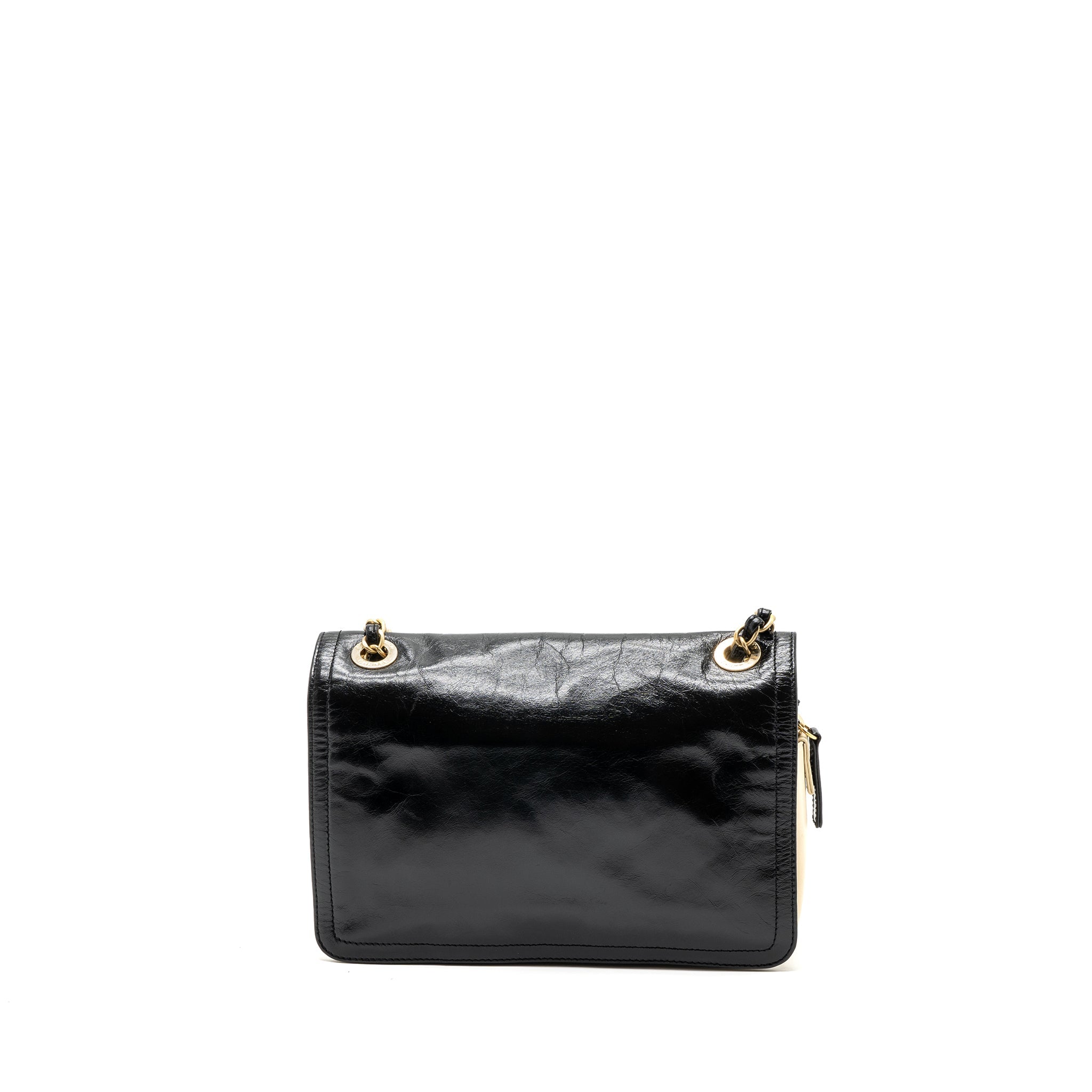 CHANEL MEDIUM IN THE MIX FLAP BAG LEATHER BLACK/BEIGE/CREAM GHW