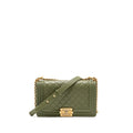 CHANEL MEDIUM BOY BAG LAMBSKIN GREEN GHW