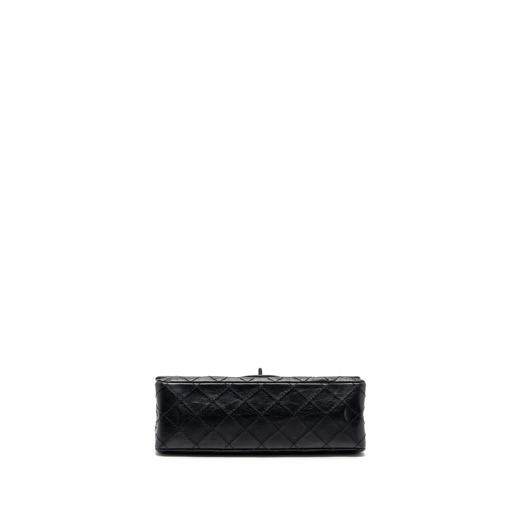 CHANEL SMALL 2.55 REISSUE FLAP BAG AGED CALFSKIN BLACK RUTHENIUM HARDWARE