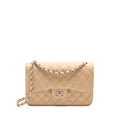CHANEL JUMBO CLASSIC DOUBLE FLAP BAG CAVIAR BEIGE SHW