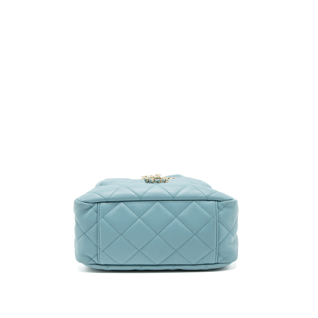 CHANEL BUCKET BAG CALFSKIN LIGHT BLUE LGHW
