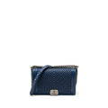CHANEL NEW MEDIUM BOY BAG CHEVRON LAMBSKIN BLUE RUTHENIUM SHW