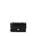 CHANEL MEDIUM CLASSIC DOUBLE FLAP BAG CAVIAR BLACK GHW