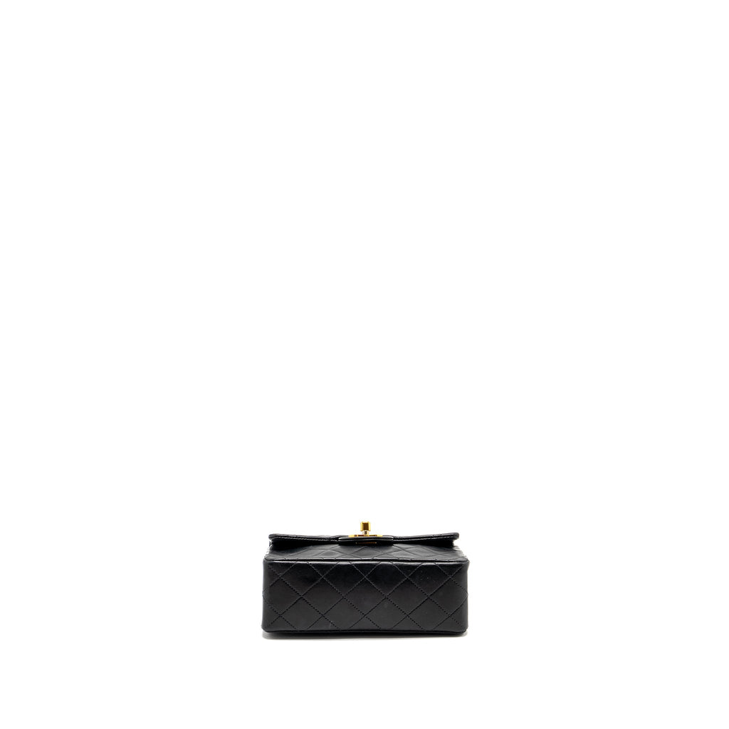 CHANEL VINTAGE MINI SQUARE FLAP BAG LAMBSKIN BLACK GHW