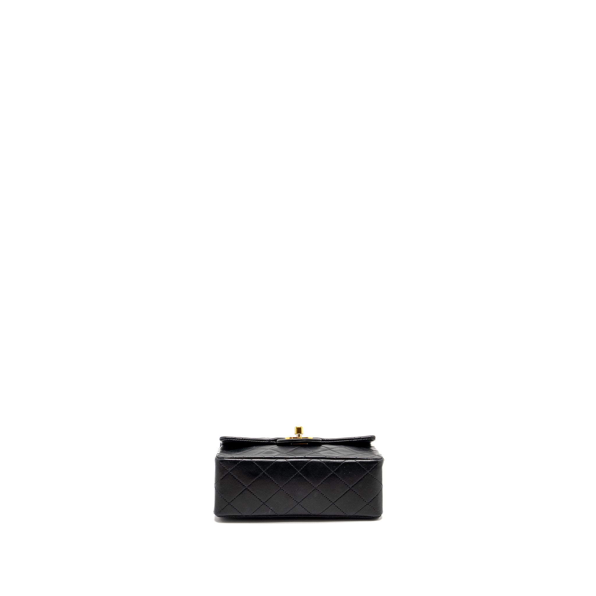 CHANEL VINTAGE MINI SQUARE FLAP BAG LAMBSKIN BLACK GHW