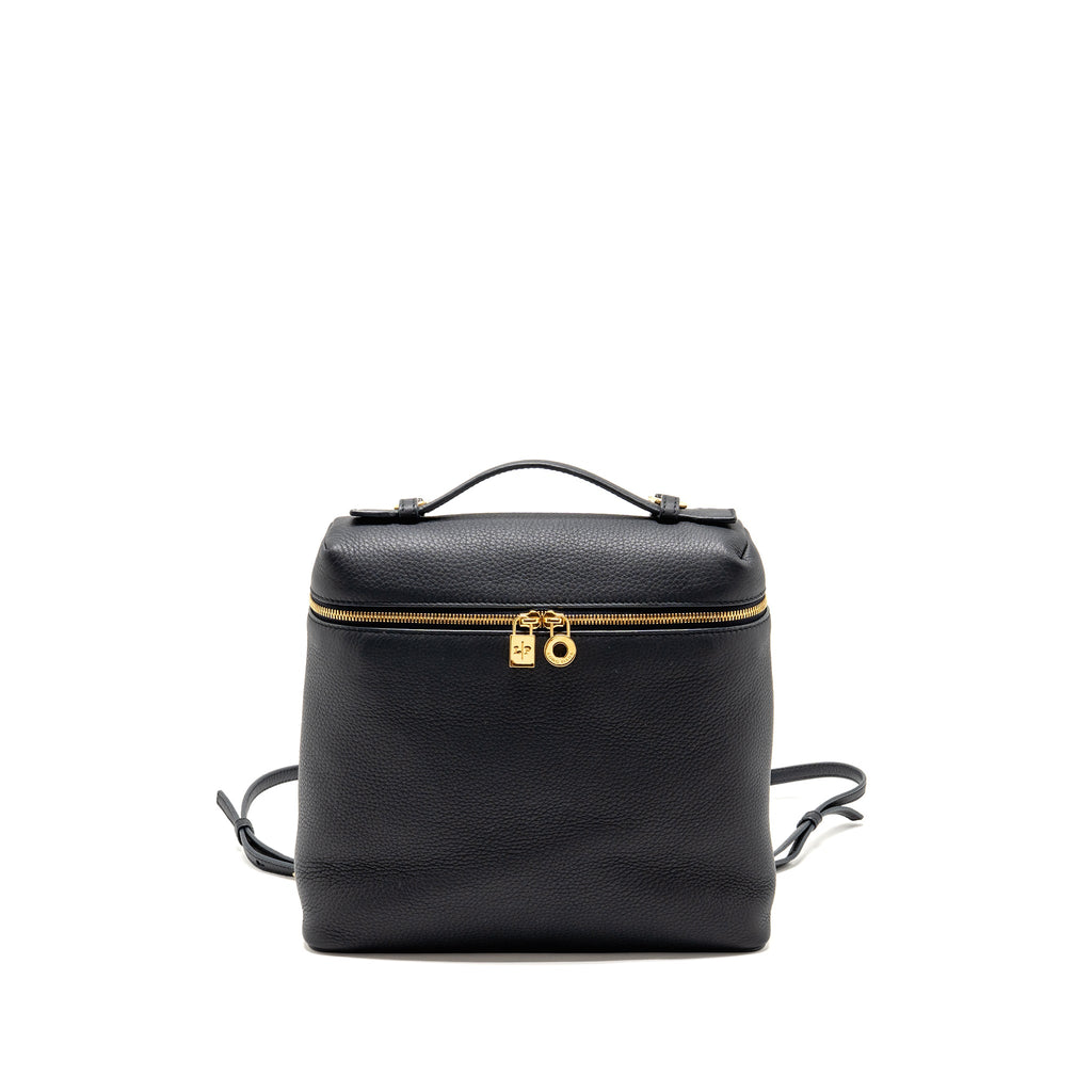 LORO PIANA EXTRA POCKET BACKPACK L23.5 GRAINED CALFSKIN NAVY GHW