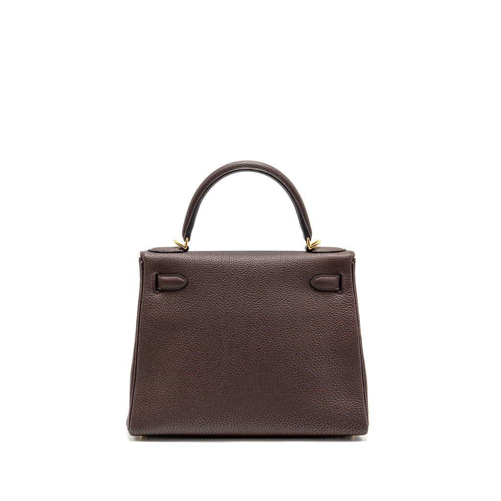 HERMES KELLY 28 TOGO CHOCOLATE GHW