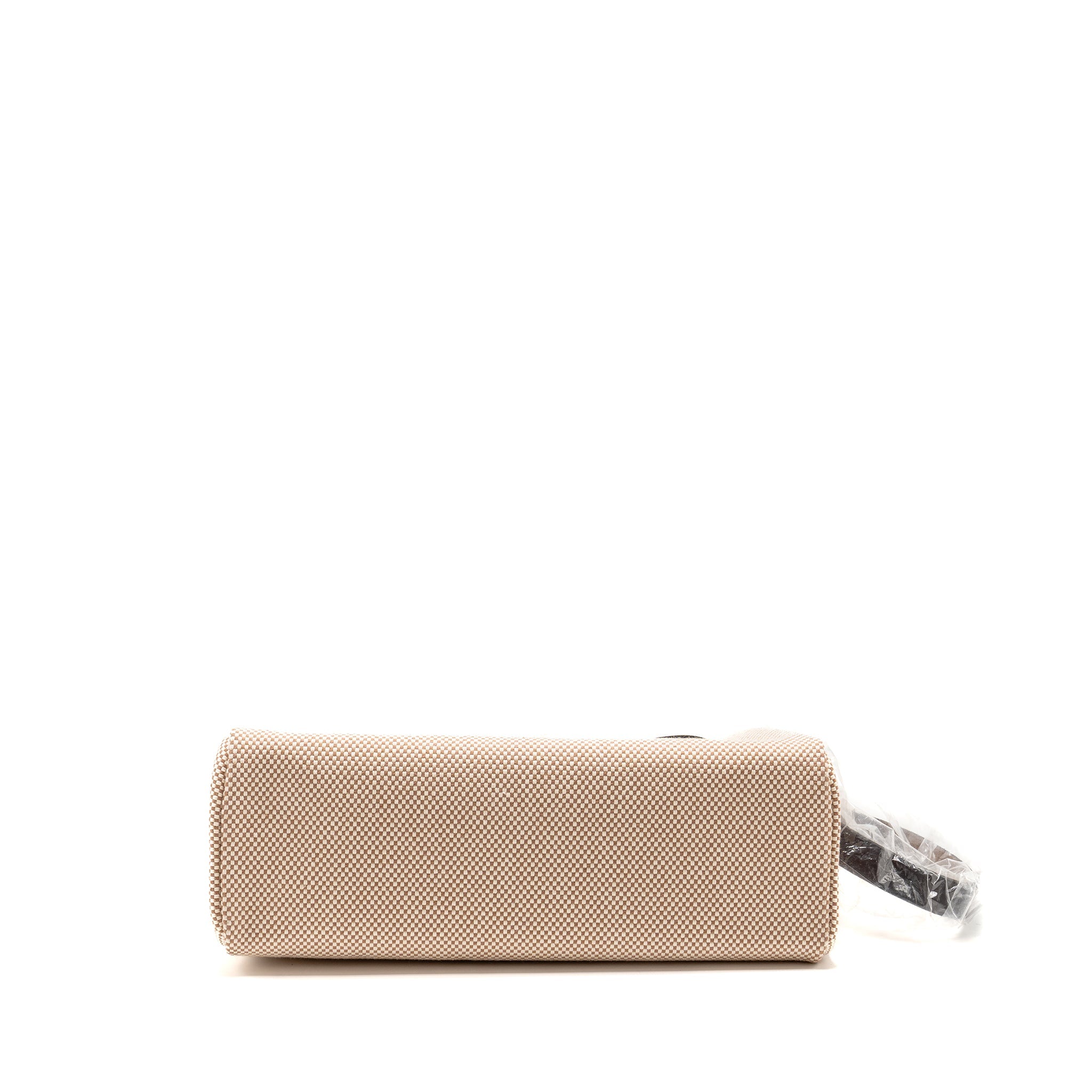 HERMES HERBAG 31 ZIP BAG CANVAS/LEATHER ECRU/BEIGE/EBENE GHW