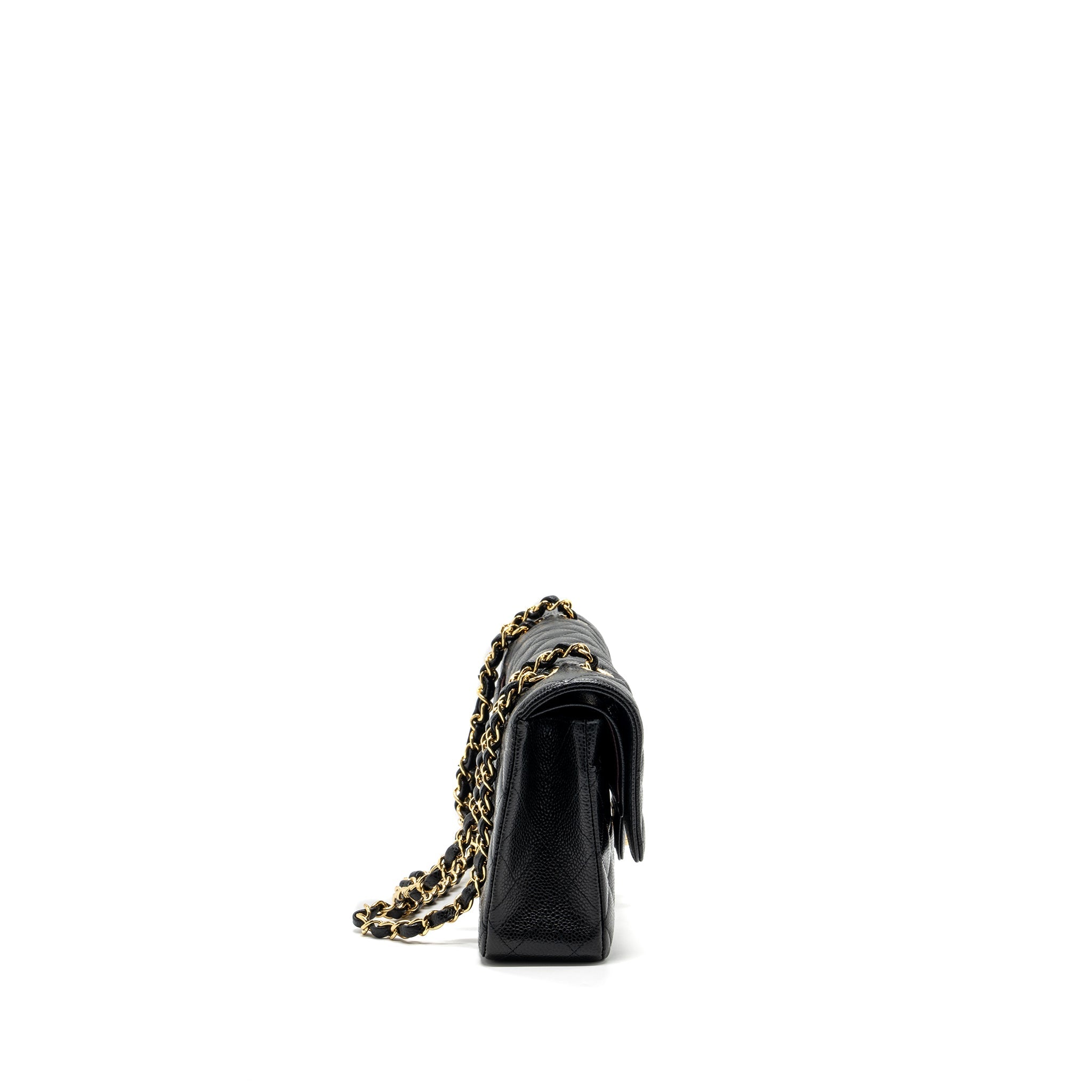 CHANEL MEDIUM CLASSIC DOUBLE FLAP BAG CAVIAR BLACK GHW
