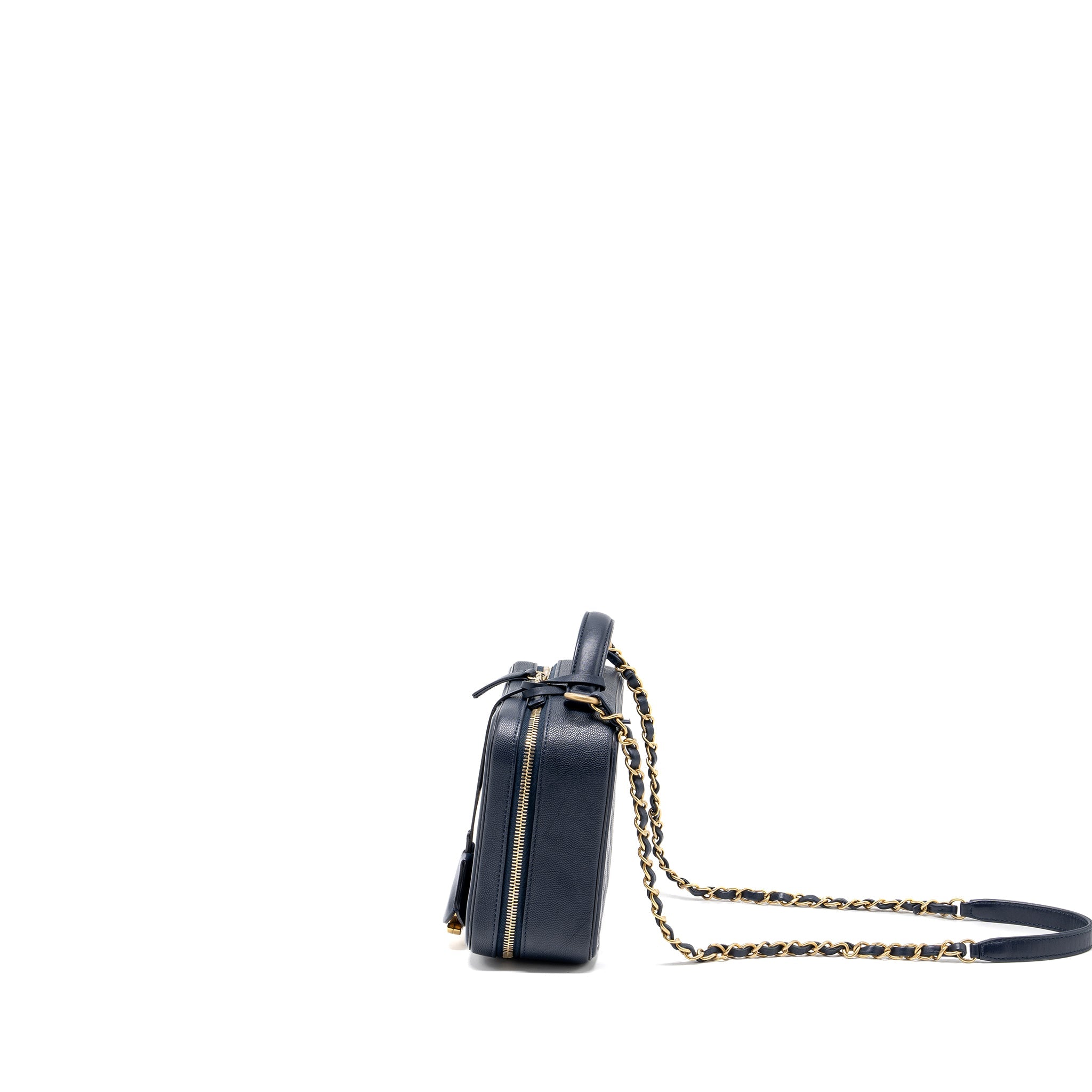 CHANEL FILIGREE CAMERA BAG CAVIAR DARK BLUE GHW