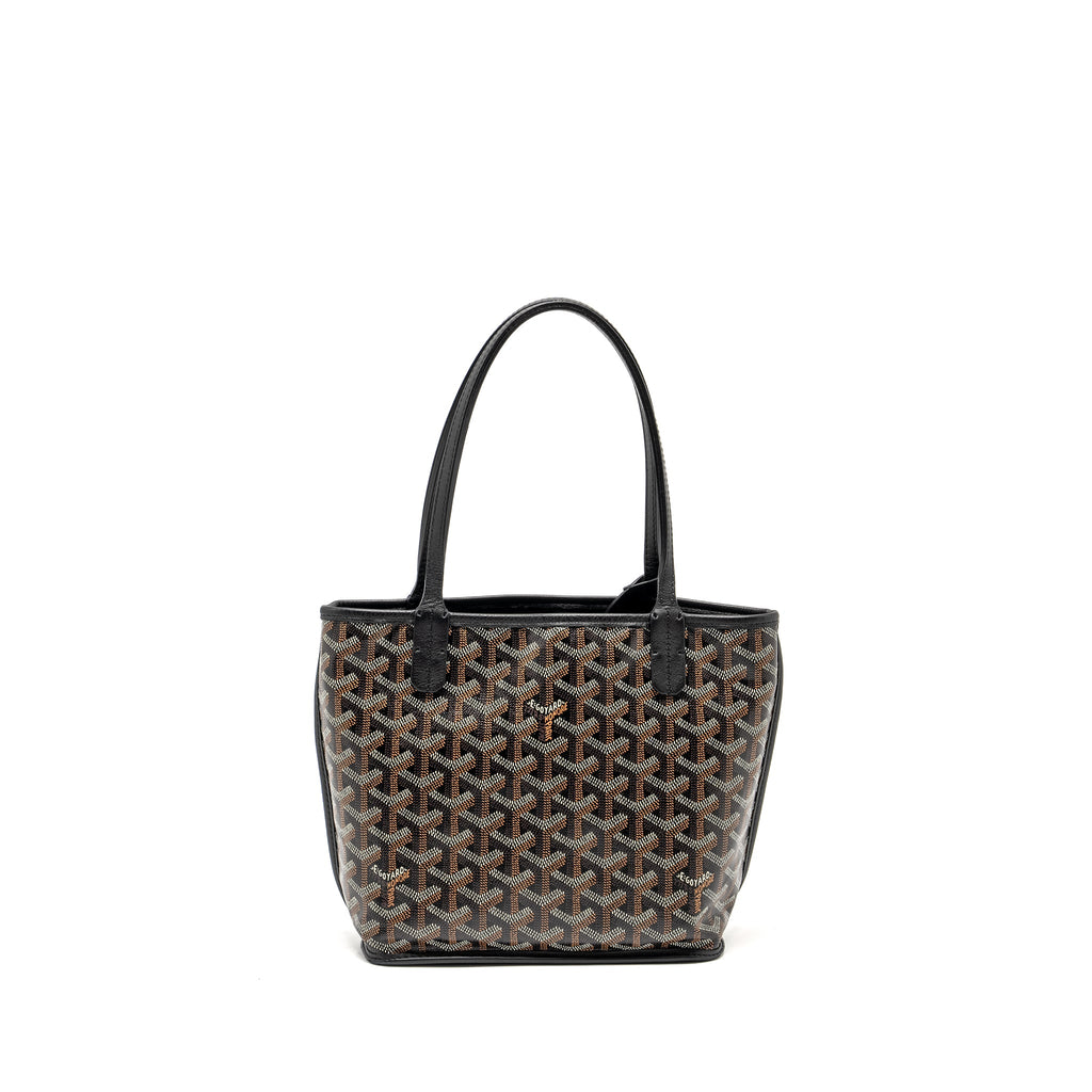 GOYARD MINI ANJOU TOTE GOYARDINE CANVAS / CALFSKIN BLACK SHW