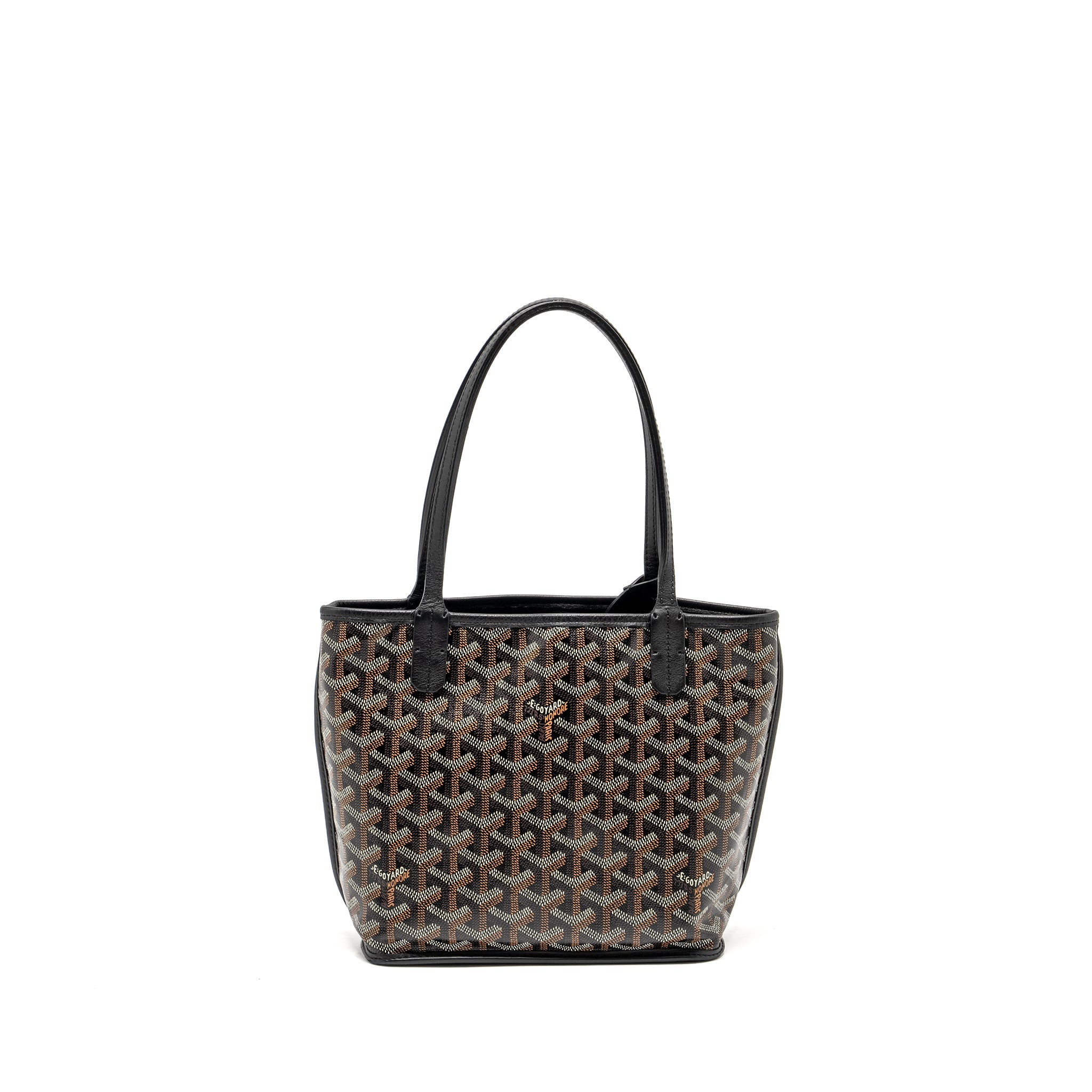 GOYARD MINI ANJOU TOTE GOYARDINE CANVAS / CALFSKIN BLACK SHW