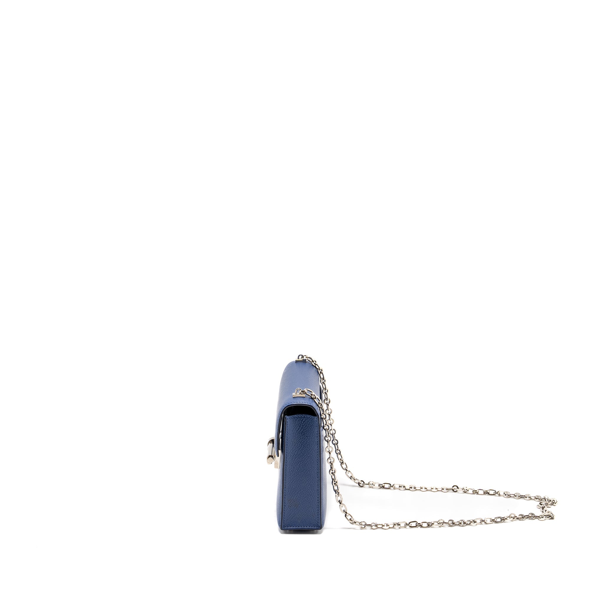 HERMES MINI VERROU CHÈVRE MYSORE BLUE BRIGHTON SHW