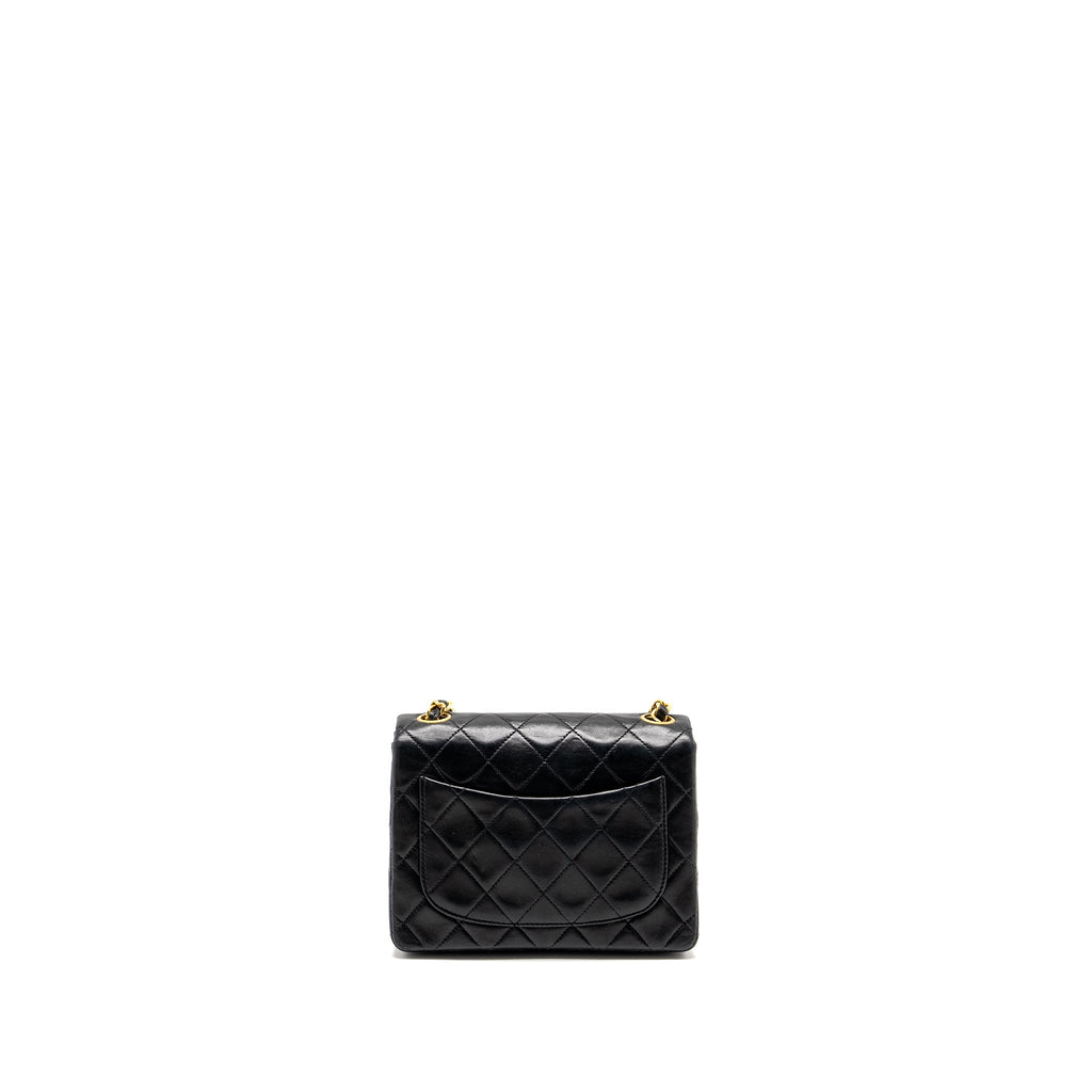CHANEL VINTAGE MINI SQUARE FLAP BAG LAMBSKIN BLACK GHW