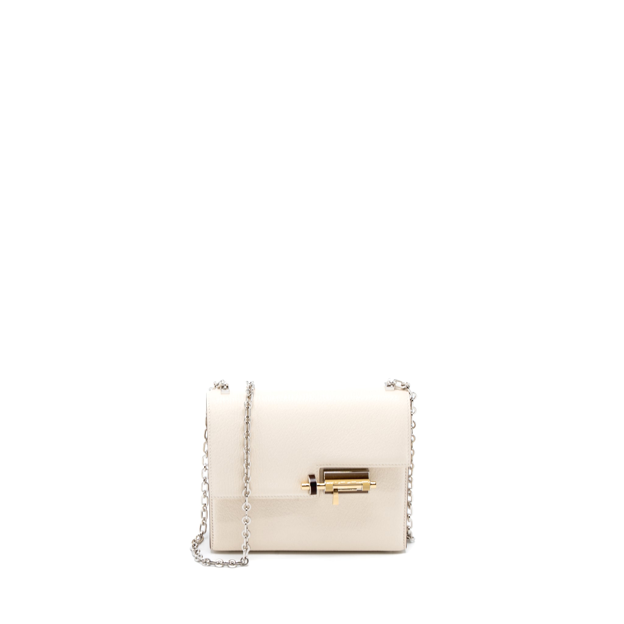 HERMES MINI VERROU CHEVRE MYSORE NATA HAVANE/CHAI/ETOUPE HARDWARE