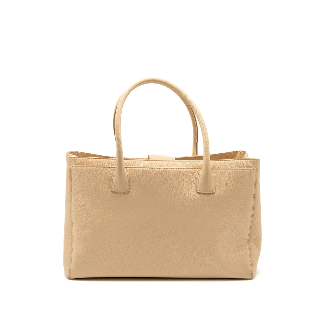 CHANEL CERF TOTE BAG GRAINED CALFSKIN BEIGE GHW