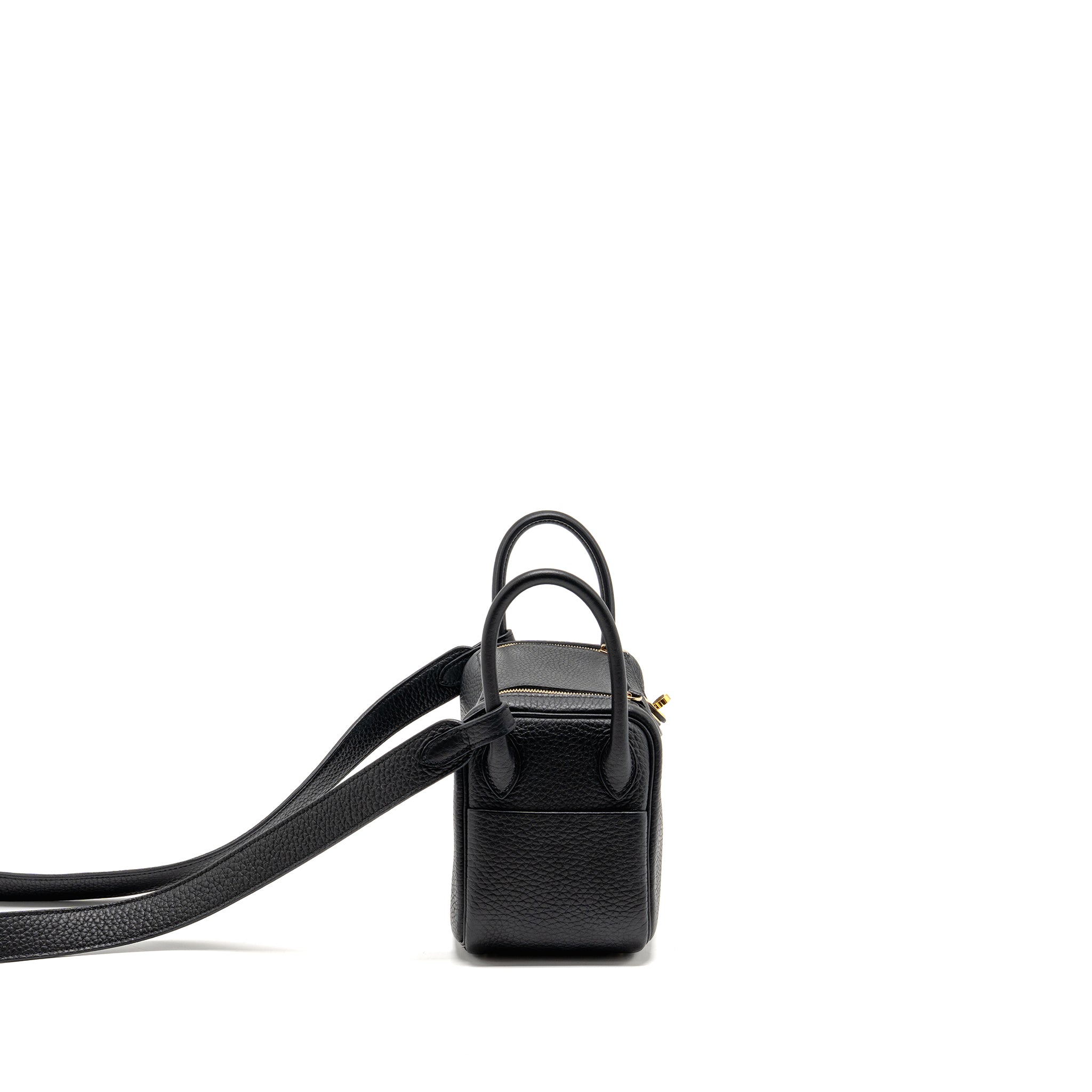 HERMES MINI LINDY CLEMENCE BLACK GHW