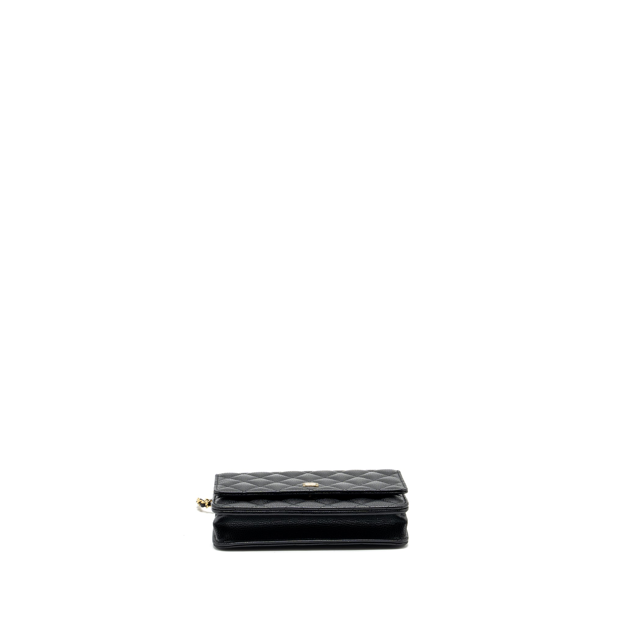 CHANEL CLASSIC WALLET ON CHAIN CAVIAR BLACK GHW (MICROCHIP)