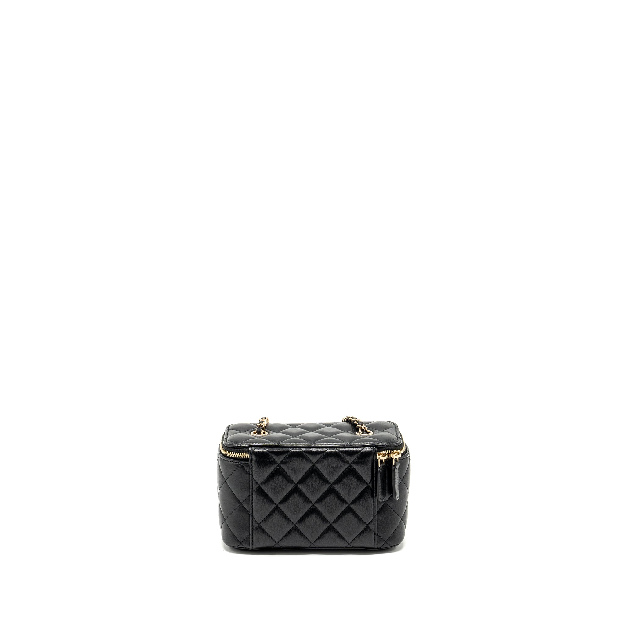 CHANEL LONG VANITY CASE LAMBSKIN BLACK LGHW