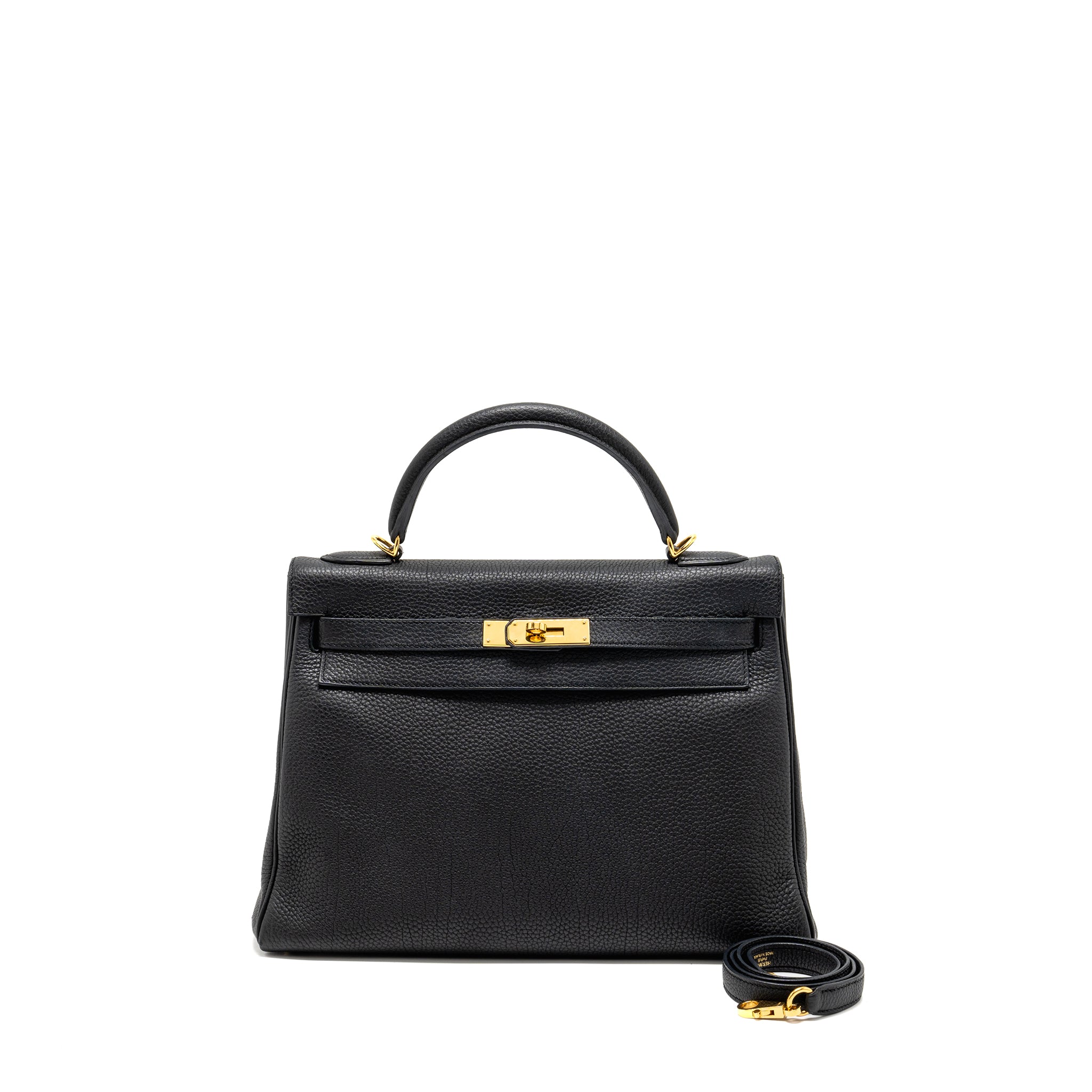 HERMES KELLY 32 TOGO BLACK GHW