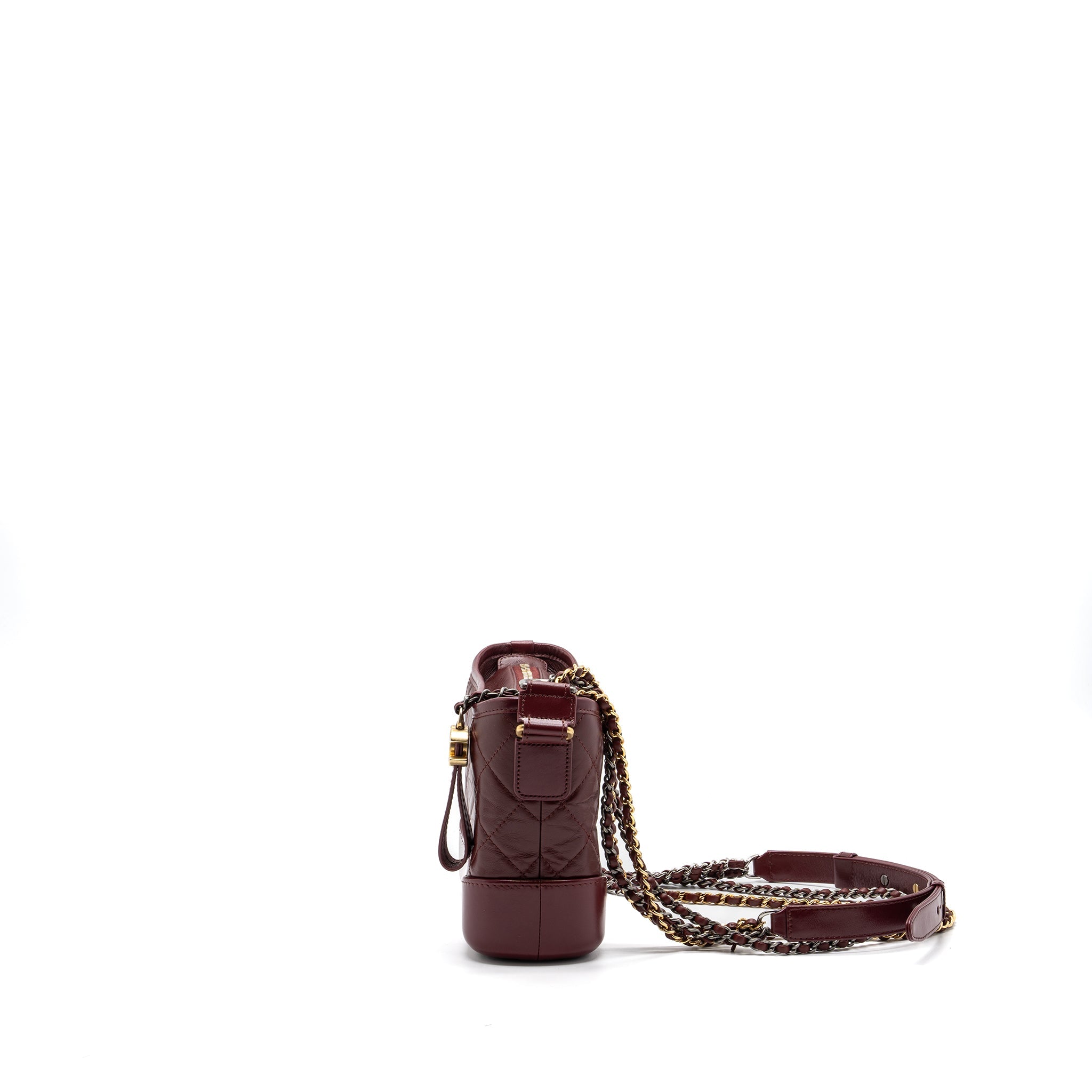 CHANEL SMALL GABRIELLE HOBO BAG CALFSKIN RED MULTICOLOR HARDWARE
