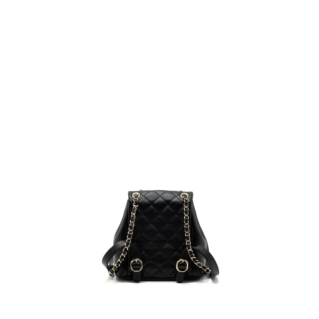 CHANEL 23A MINI TRIPLE PACK BACKPACK CALFSKIN BLACK LGHW (MICROCHIP )