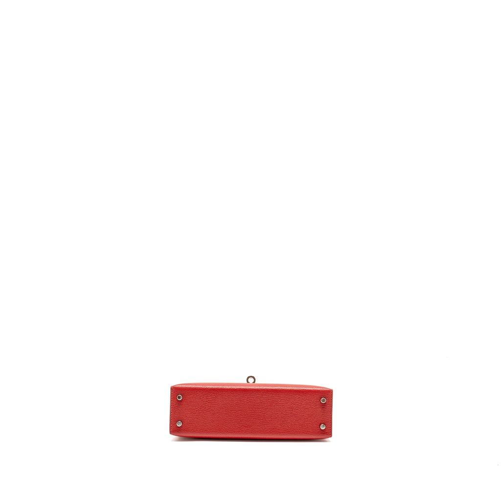HERMES MINI KELLY II CHÈVRE MYSORE ROUGE CASAQUE/MAUVE SYLVESTRE SHW
