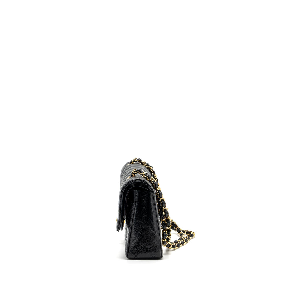 CHANEL MEDIUM CLASSIC DOUBLE FLAP BAG CAVIAR BLACK GHW