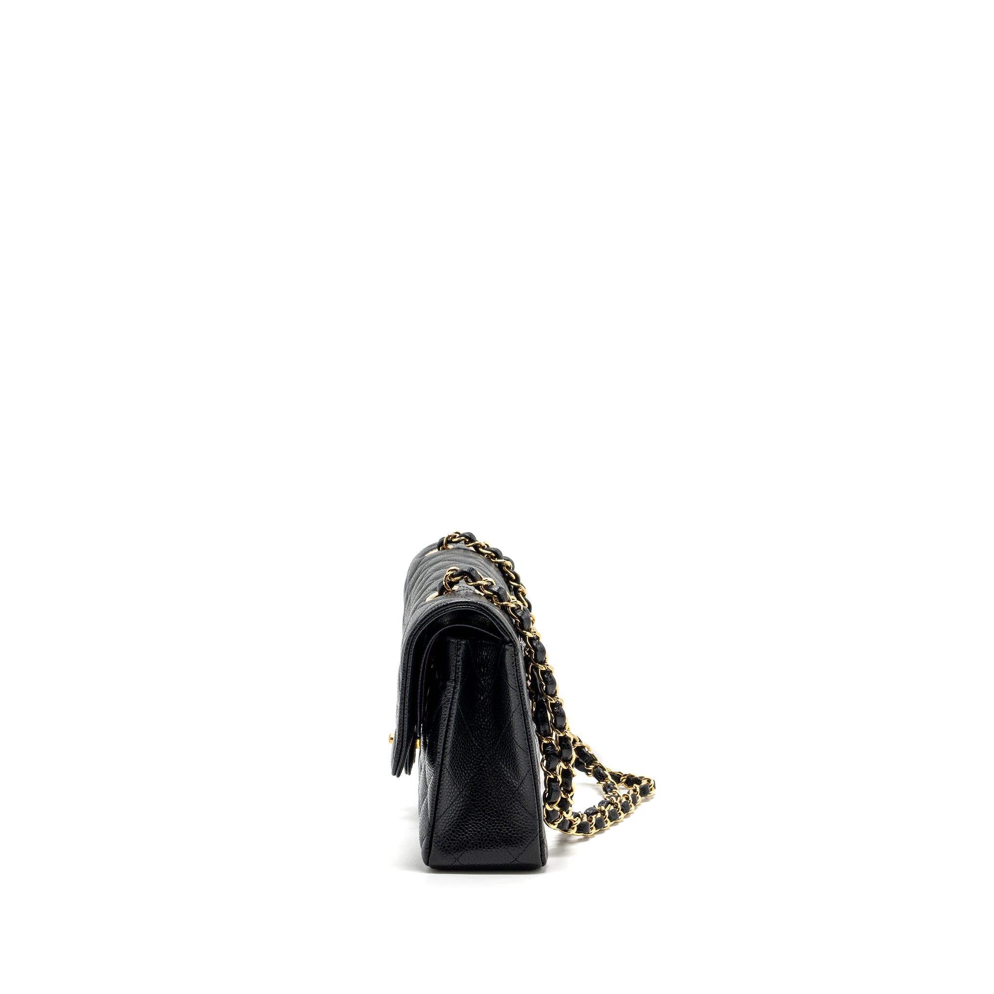 CHANEL MEDIUM CLASSIC DOUBLE FLAP BAG CAVIAR BLACK GHW