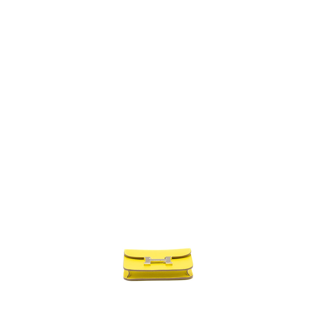 HERMES CONSTANCE SLIM EVERCOLOR JAUNE CITRON SHW