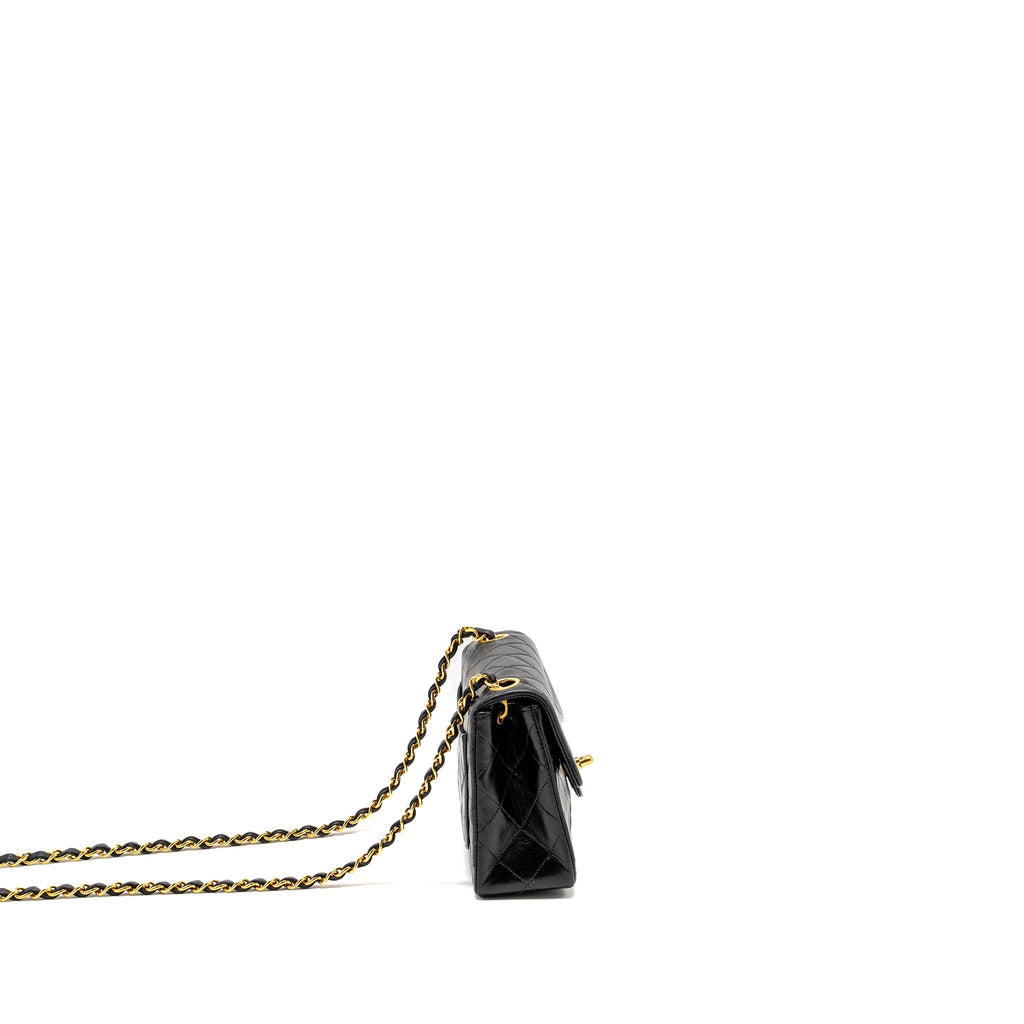 CHANEL VINTAGE MINI SQUARE FLAP BAG LAMBSKIN BLACK GHW